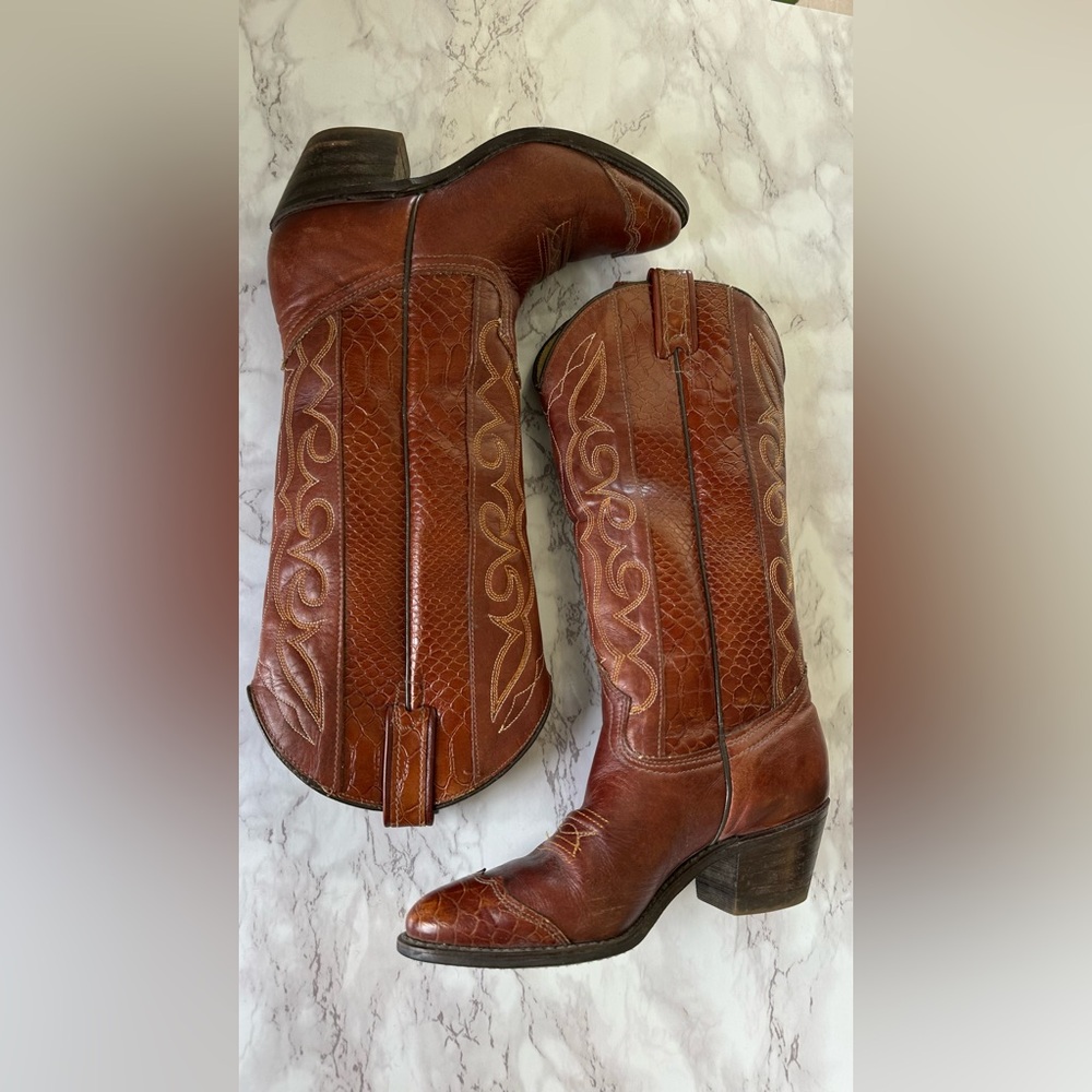 Texas Boot Company Cowboy Boots Vintage - Picture 10 of 16
